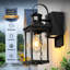 Luminaire de véranda noir avec prise GFCI, ensemble de 2 appliques murales imperméables pour la maison