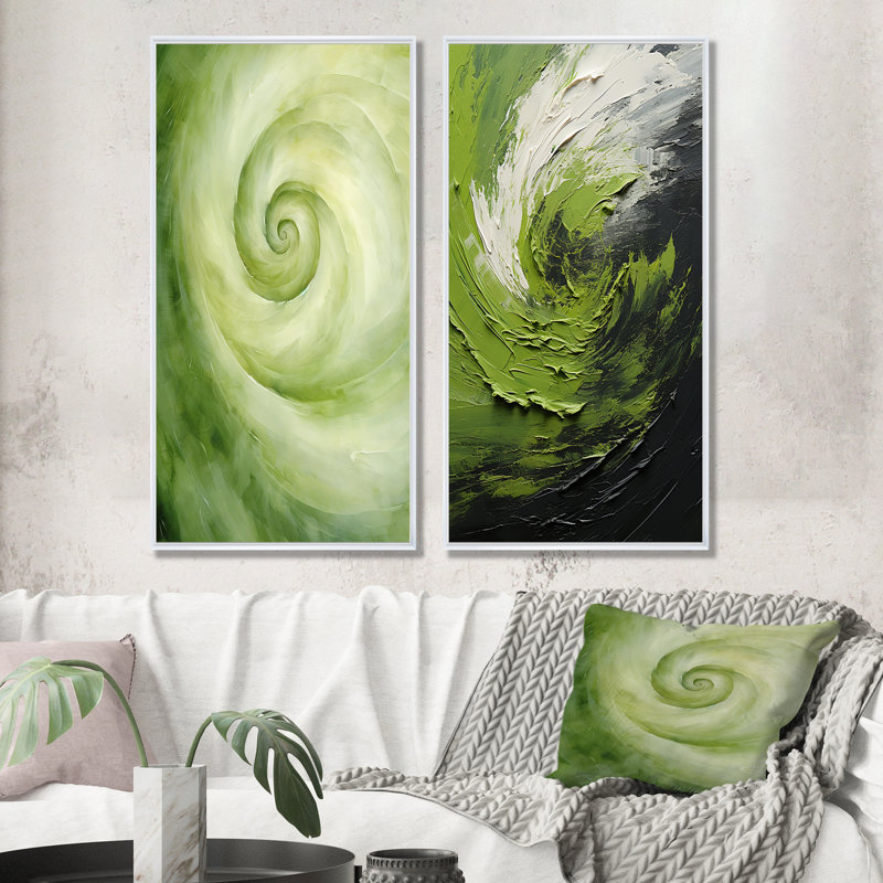 Flovilla - Ensemble de 2 reproductions d'art sur toile, Cadre blanc, H 32 po x l 33 po