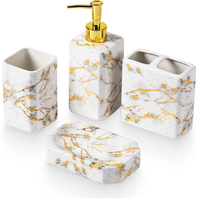 Meers Ceramic / Porcelain Bathroom Accessory Set, White