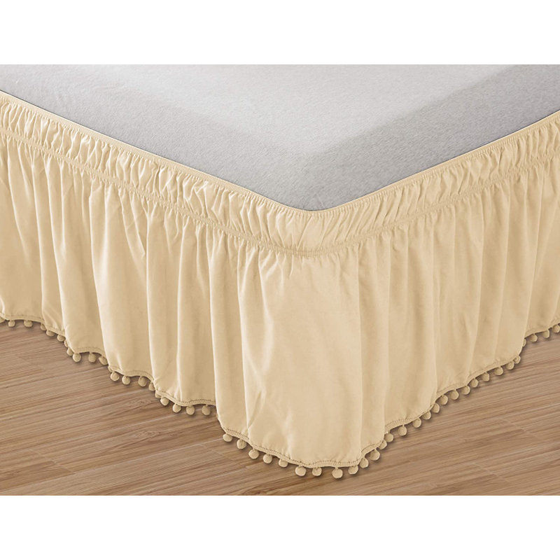 Ruffled Wrap Around Bed Skirt, Cream, Twin/Full