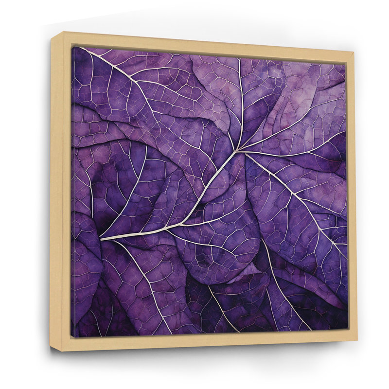 Veines de violet minimalistes I, Cadre naturel flottant, H 30 po x l 30 po x P 1 po
