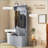 Hall Tree with Storage Bench, 28” 3-In-1 Entryway Organizer with Coat Rack 4 Hooks &amp; Shoe Storage | Gray | Coat Racks-1962534778