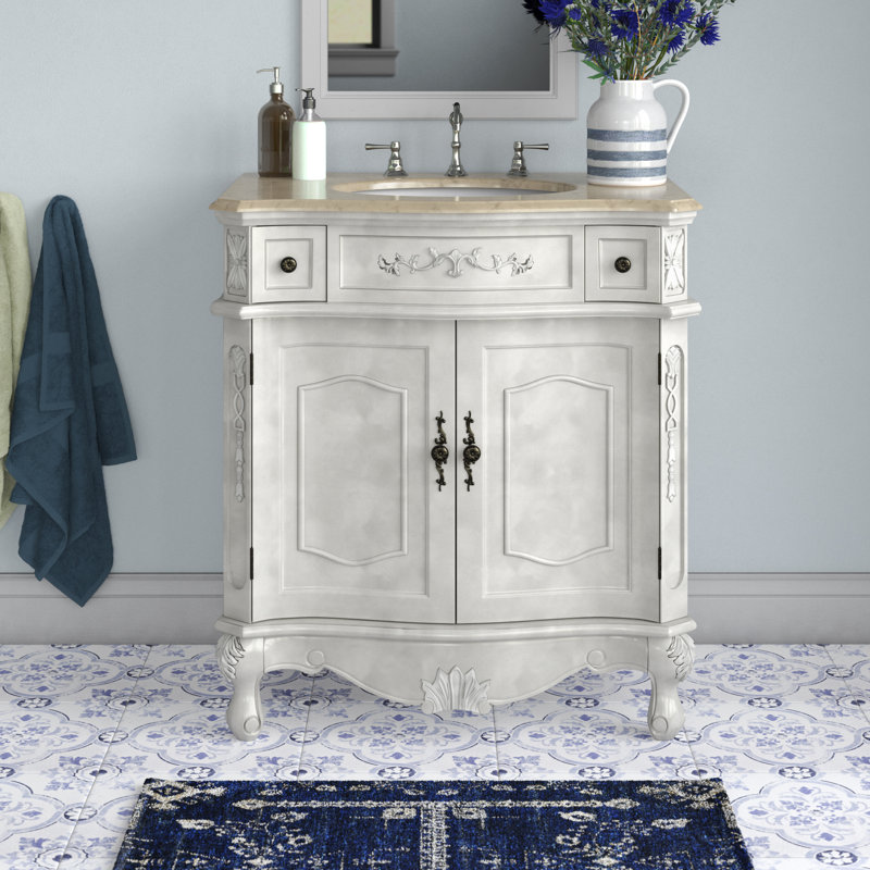 Ensemble de meuble-lavabo simple 36 po Burnet, Blanc antique