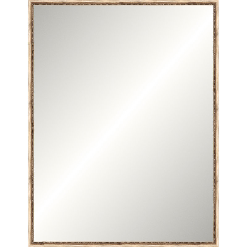 Silver Beaded Old World Mirror, Medium rectangle