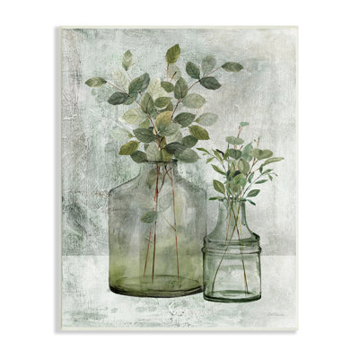 «Plant Botanical Bunches Country Vase», plante en pot, art mural sur bois par Carol Robinson