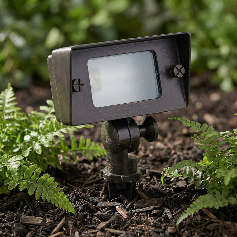 1-Light Industrial Outdoor Security Bronze Flood Light