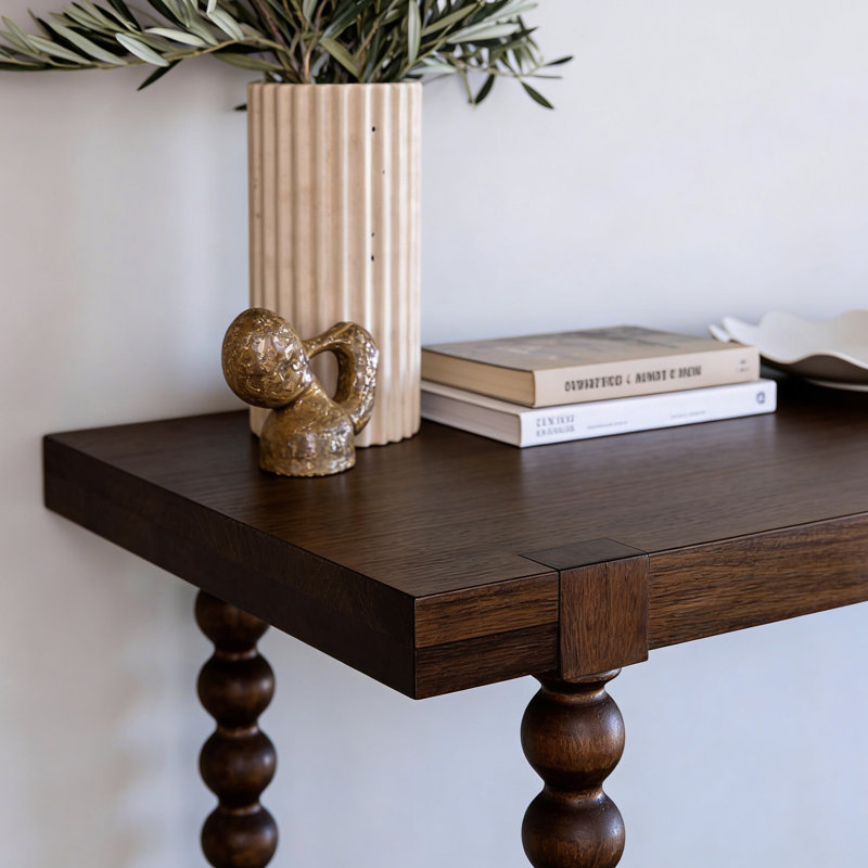 Console américaine de style rétro brun, H 30,7 po x l 55,1 po x P 17,7 po