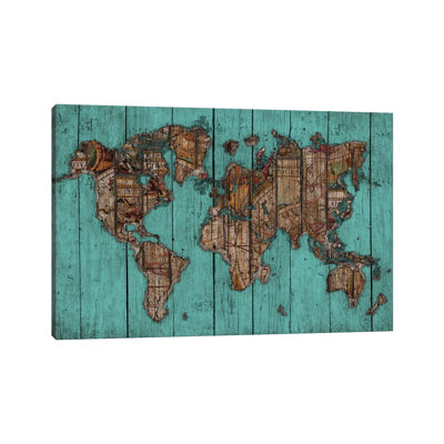 Wood Map #2- Gallery-Wrapped Canvas Giclée