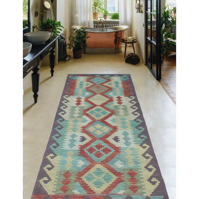 Sun Faded Flatweave Zach Red Runner