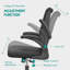 Chaise de bureau ergonomique avec siège large et accoudoirs rabattables, chaise de bureau Comfy Compute, chaise de bureau en filet-97803125-97803124