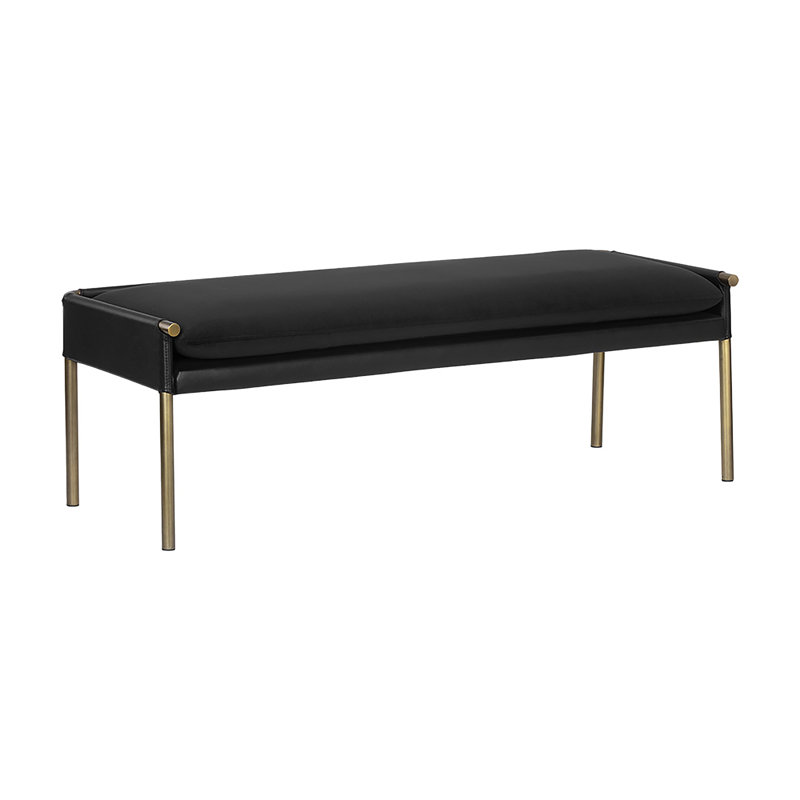 Bellevue Upholstered Bench, Black