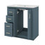 Meuble-lavabo 36 po avec lavabo en céramique: armoire de rangement moderne en bois massif avec 3 tiroirs-160161395