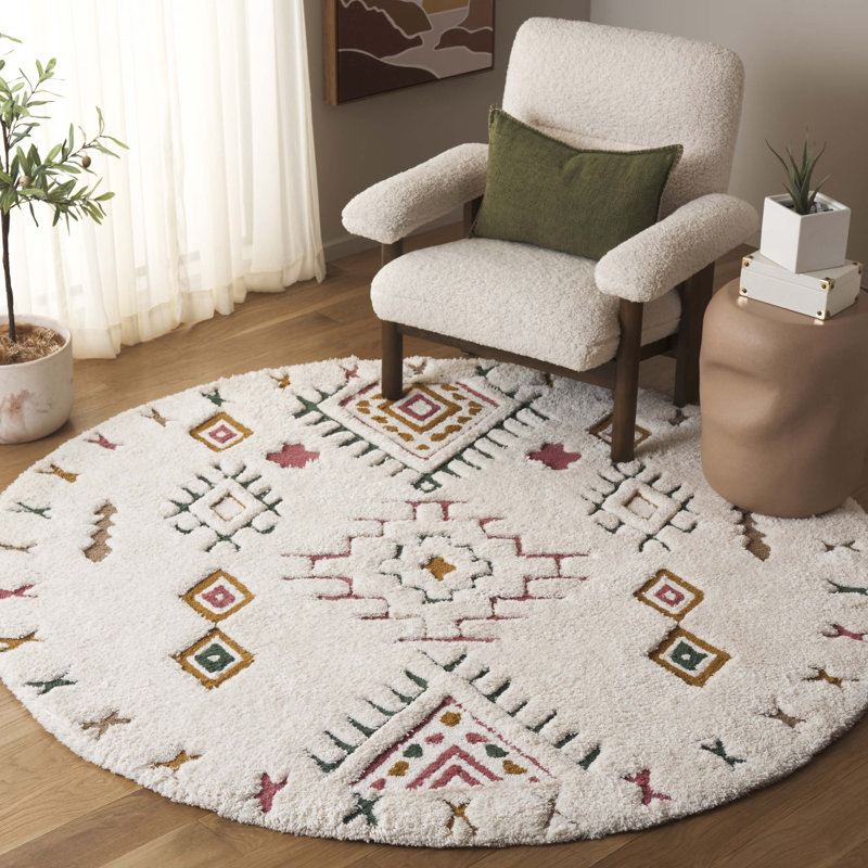 Anniece 920 Area Rug In Ivory / Pink, Round 6'