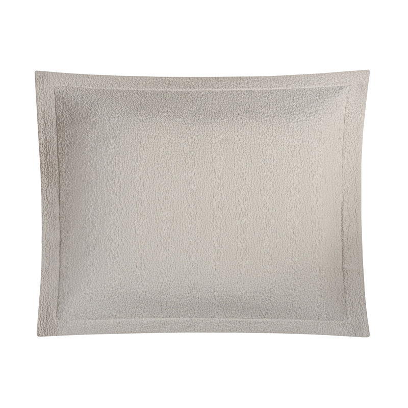Lucca 100% Cotton Matelassé Shams, Standard, latte