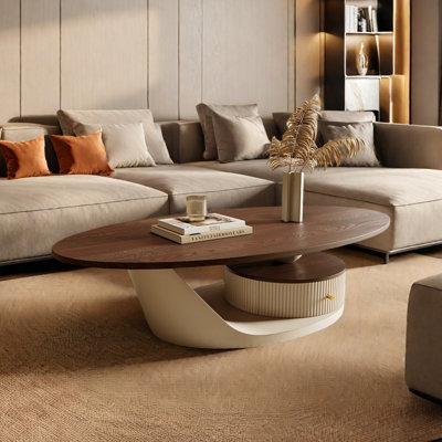 Table basse ovale en fer