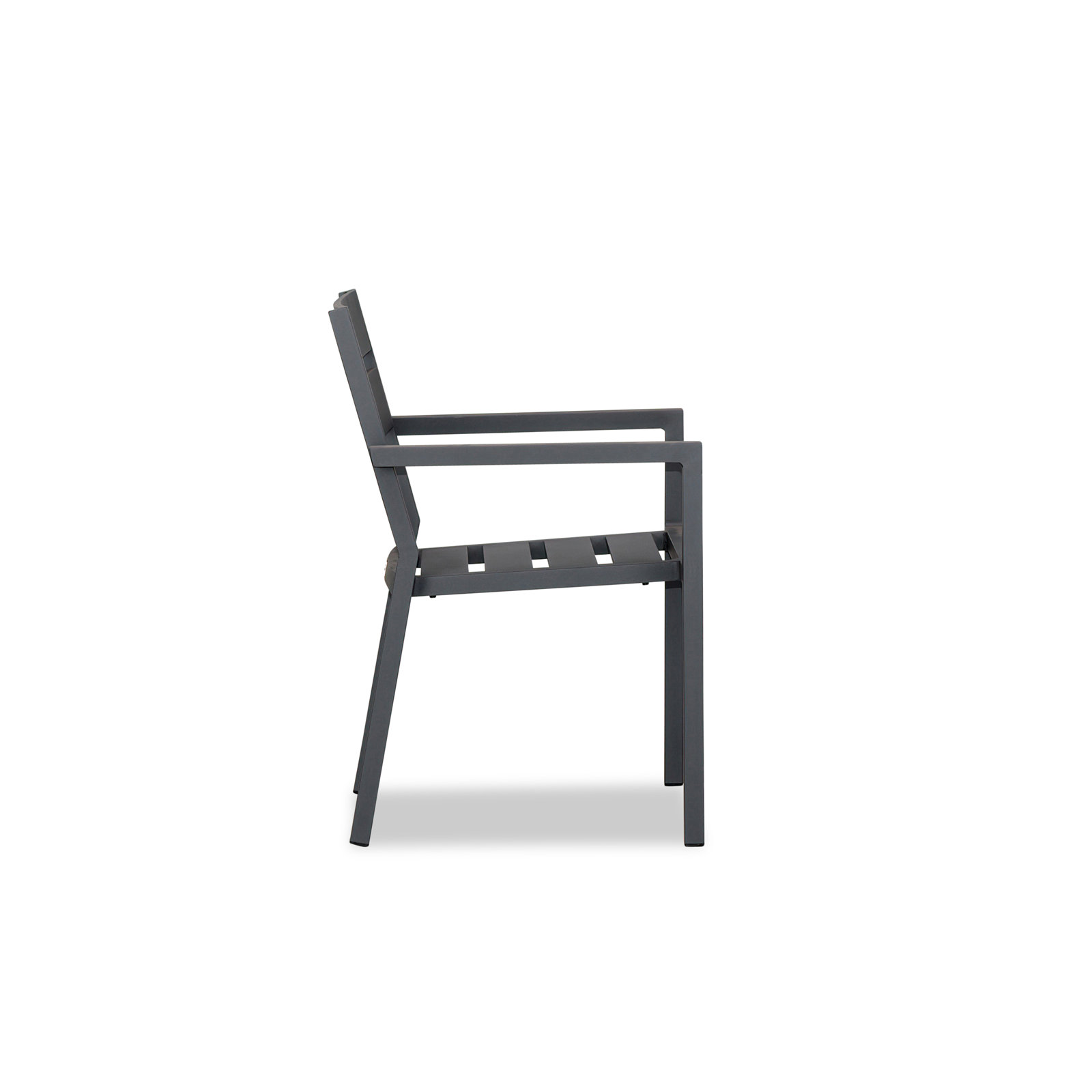 Gold Premium All-Weather Wicker Outdoor Stacking Dining Armchair, Slate