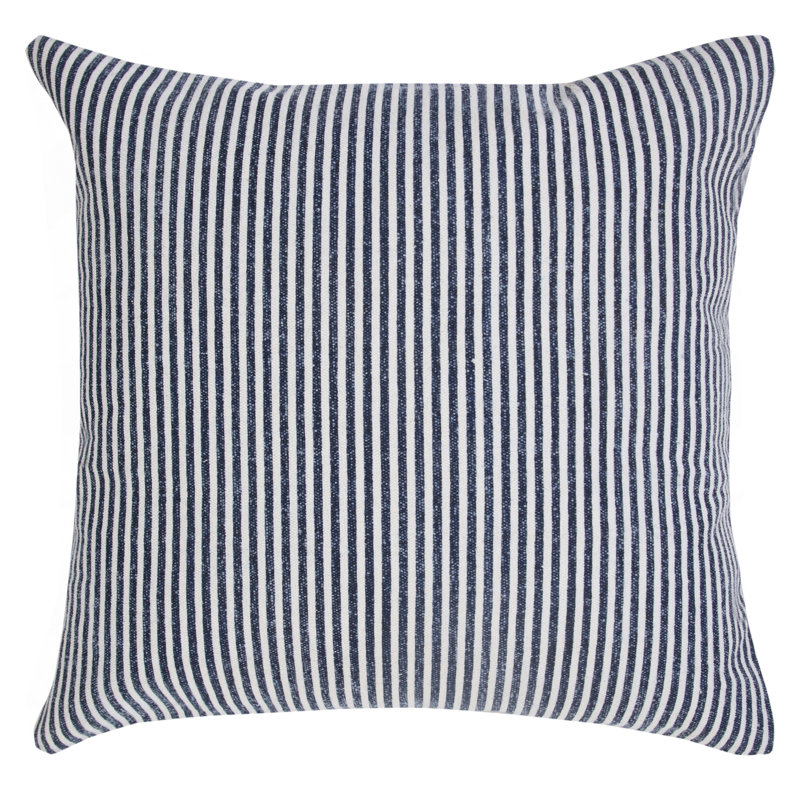 Housse et insert de coussin en coton carré Ira, Bleu marine, 20 po X 20 po, Polyester/ Bourre en polyester