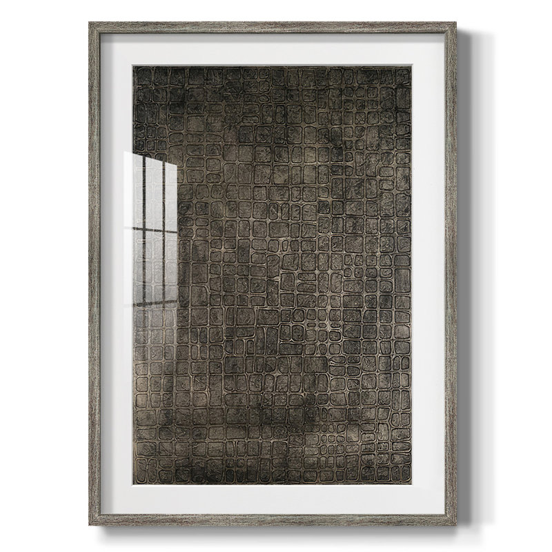 Treillis lustré III, Blanc, Papier encadré argent vieilli
