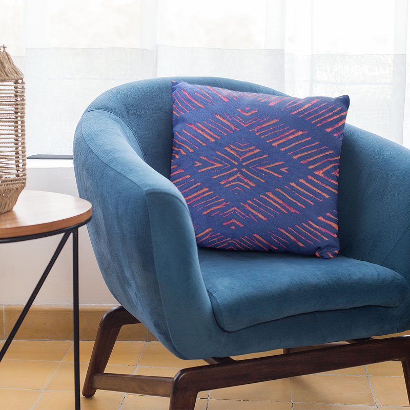 Hypno Geometric Outdoor Reversible Throw Pillow, 24" x 24"