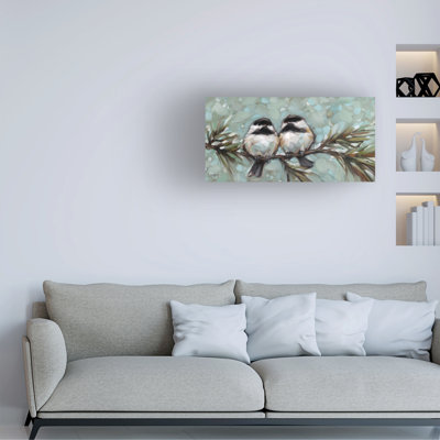 Andrea Lavery Snowy Chickadees Canvas Art
