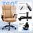 Ergonomic High-Back PU Leather Office Chair with 120° Recline & Flip-Up Arms - Home Office Desk Chair for Work, Study, Gaming, 300LBS Capacity (Khaki)-1180814683