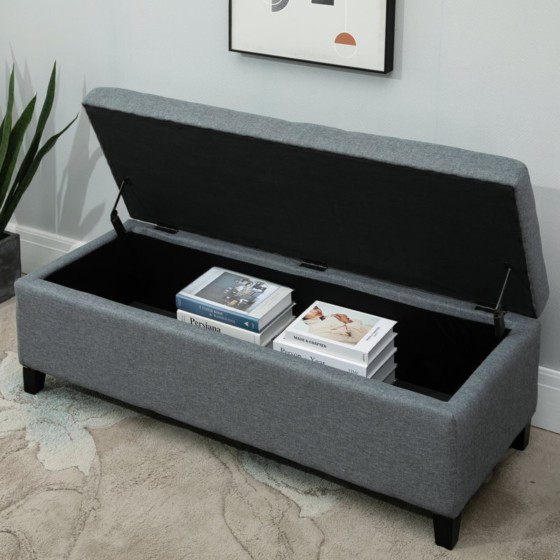 Repose-pieds avec rangement Bagot, Gris