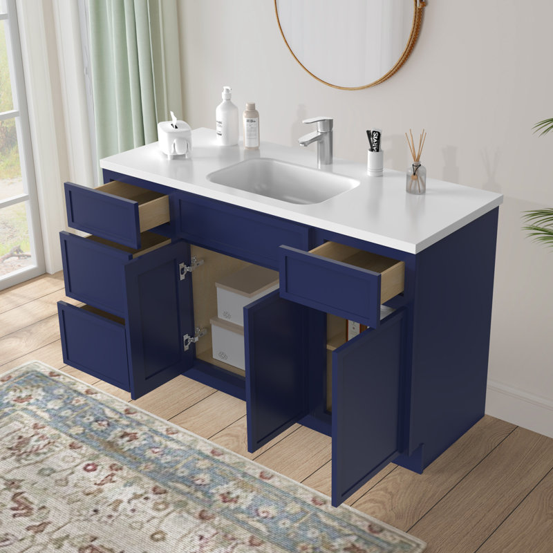 Base de meuble-lavabo simple 54 po seulement, Bleu