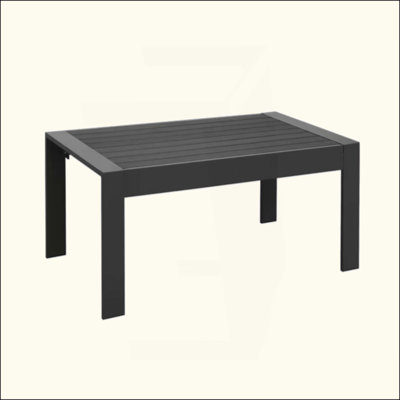 Table basse d'extérieur toutes saisons en aluminium, table rectangulaire moderne d'extérieur