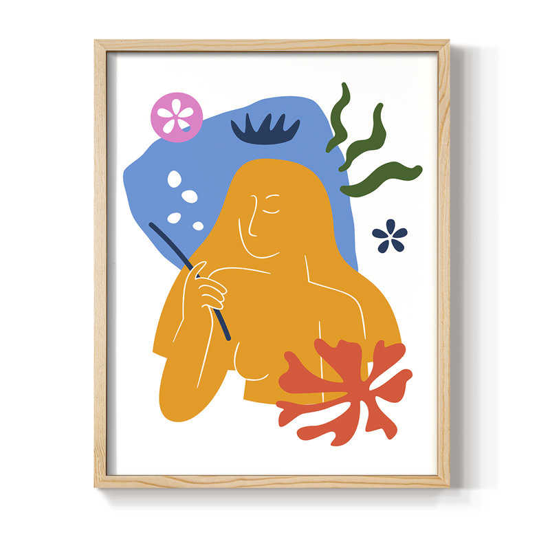 Matisse CDLVI, reproduction d'art encadrée - bois massif, Naturel, H 11 po x l 9 po