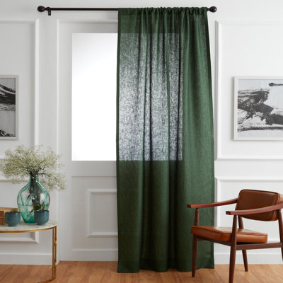 Linen Curtain with Rod Pocket
