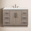 Hugo 48 In. Single Sink Carrara White Marble Countertop Vanity In Grey Oak With Hook Faucet-1724303641