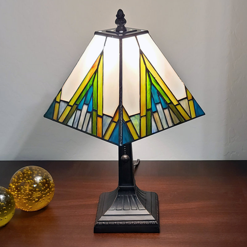 Canizales Metal Table Lamp, Green/Ivory