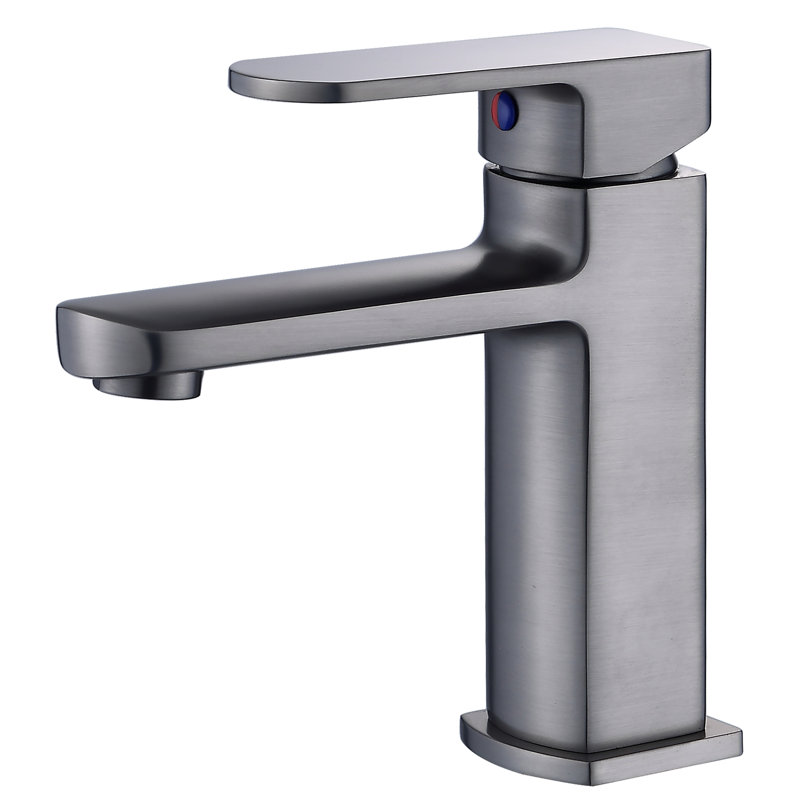 Derengge Singel Hole Bathroom Sink Faucet, Black Stainless