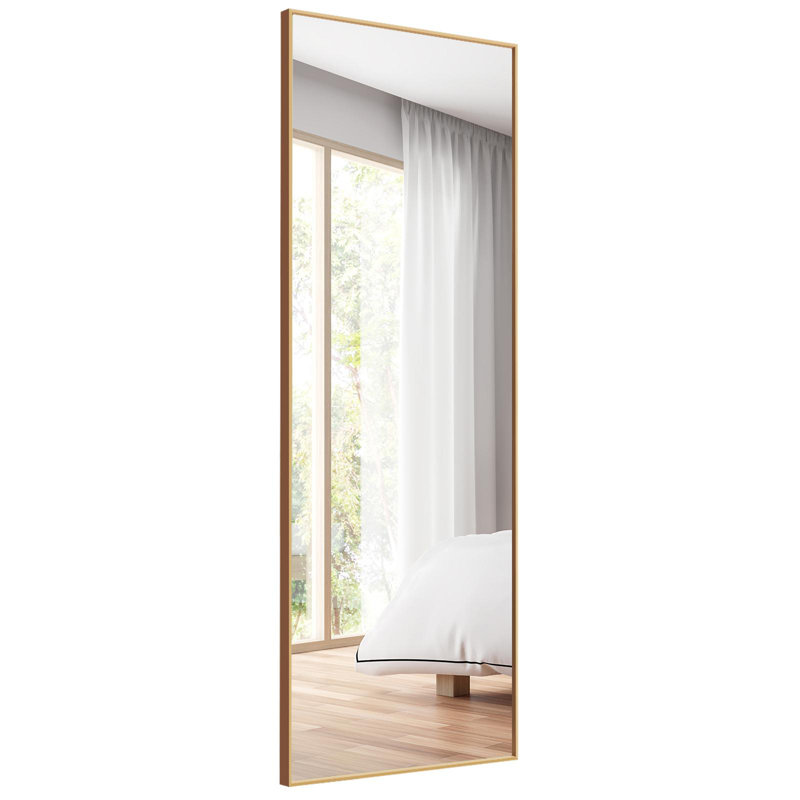Machutte 59” L x 22” W Aluminum Wall Mirror, Gold