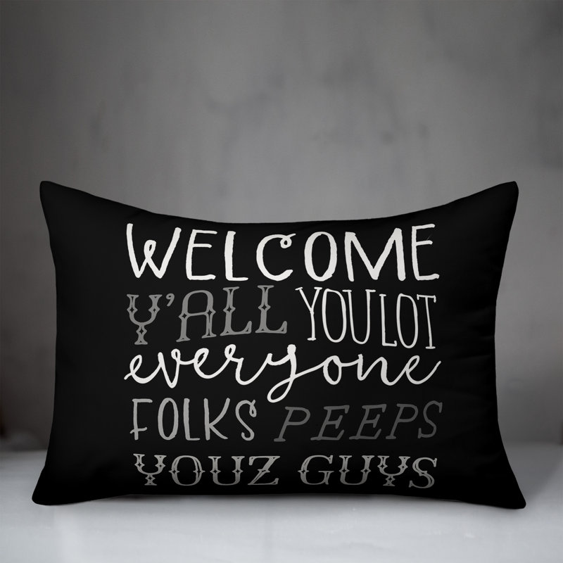  Polyester Indoor/Outdoor Throw Pillow, 14"H x 20"W, Black