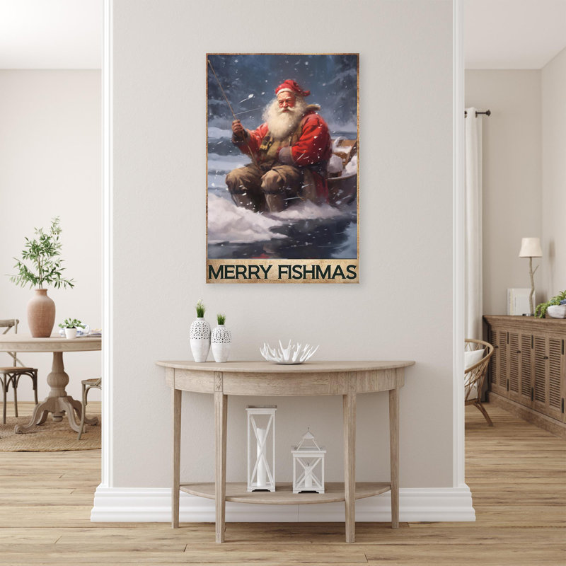 «Merry Fishmas», impression sur toile, H 20 po x l 16 po x P 1,25 po