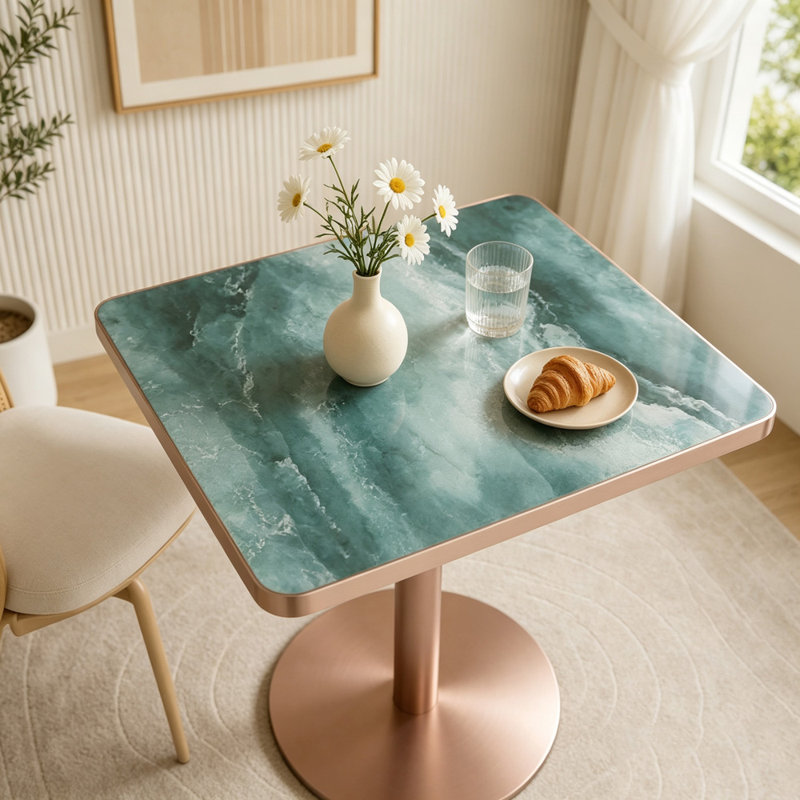Table de salle à manger en pierre frittée 31,5 po, Rond