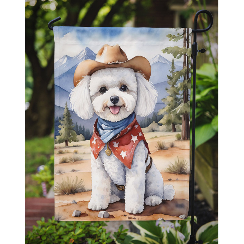 Drapeau Cowboy Welcome Garden, Bichon frisé