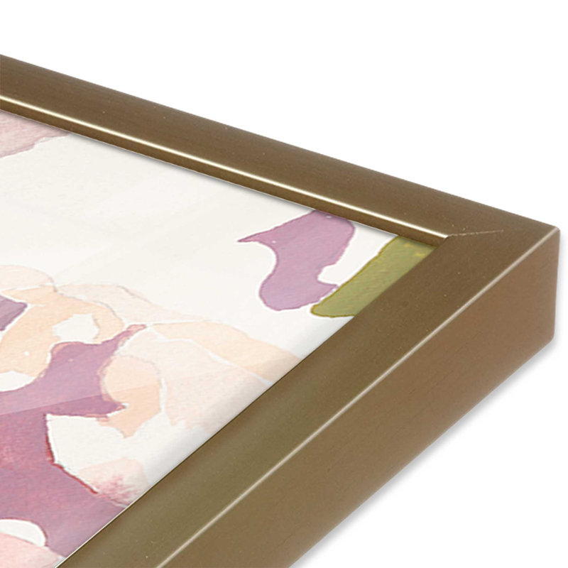 Ensemble de 2 impressions sur toile Vivid Floral Expressions, Cadre doré brossé, H 13,5 po x l 25,5 po x P 1,25 po