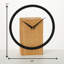 Analogue Solid Wood Mechanical Tabletop Clock in Black/Natural