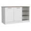 Kitchen Island Teramo, Kitchen, White / Dark Brown