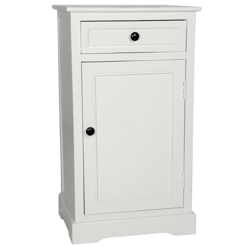 KeAndre 17'' W Solid Wood Nightstand, White