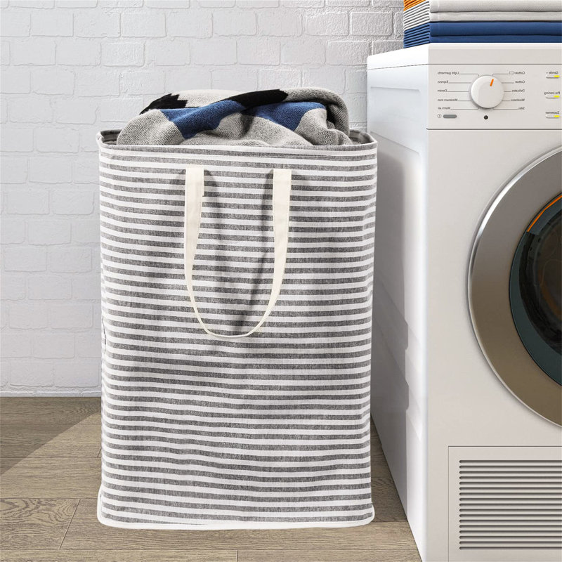 Laundry Basket with Handles, Grey