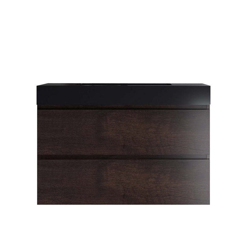 Bassin en quartz intégré intégré SANS base, drain et robinet, couleur noir mat 