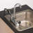 Ozark River Portable Sinks, Advantage 1D, Maple Laminate Cabinet-Laminate Countertop, Hot Water Hand Washing Station with Countertop & Storage Space, NSF-Certified Portable Sink with Tanks and Wheels-9396841-9396851