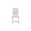 Ensemble de 4 chaises d'appoint à haut dossier avec revêtement en cuir PU moelleux, pieds dorés, pour la salle à manger et la cuisine, blanc éclatant