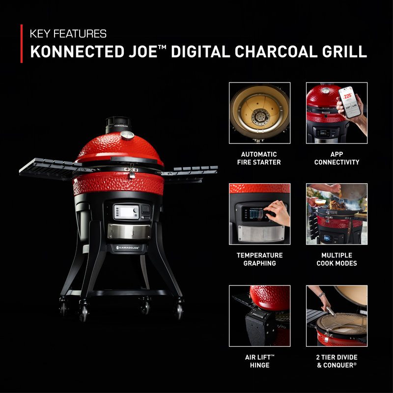 Konnected Joe™ Digital Charcoal Grill and Smoker