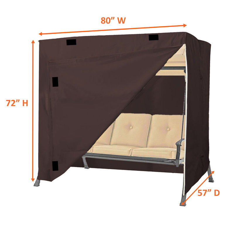 Outdoor Swing Seat Cover, Coffee, 182.9cm H x 203.2cm W x 144.8cm D