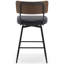 Swivel Upholstered Counter Stool with Metal Frame-1034074895