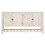 Buffet Shunta Media avec 2 armoires et plateau en quartz, blanc